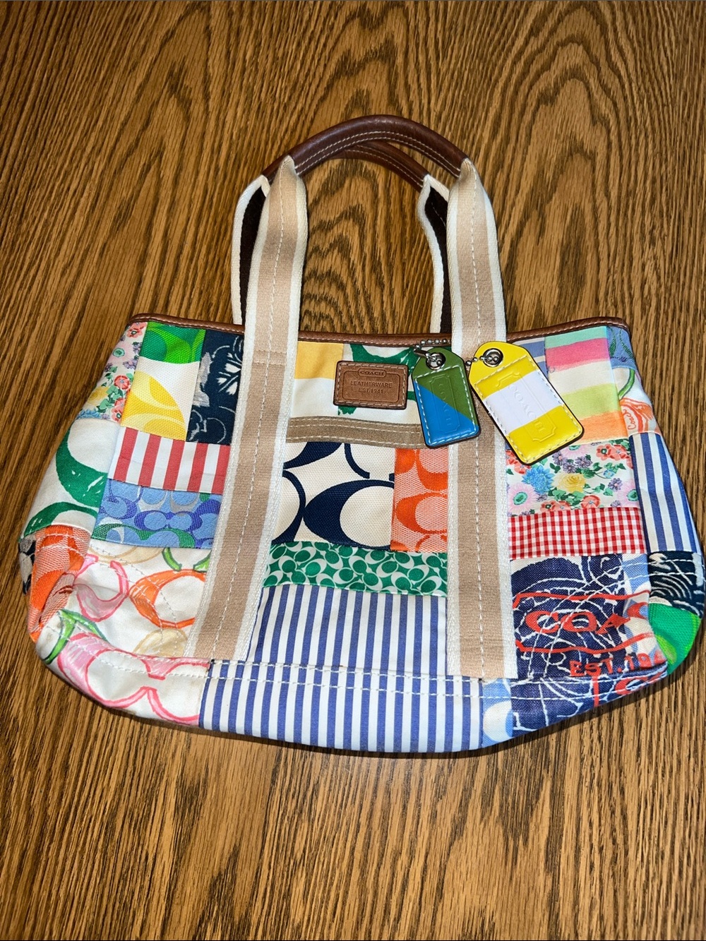 Coach Hamptons Weekend Patchwork Vintage Tote Bag